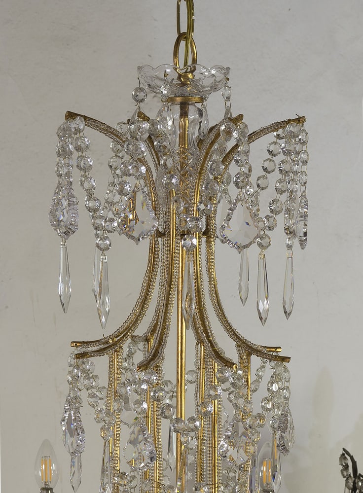 Vintage Chandelier in Golden Metal, 1980s - 14