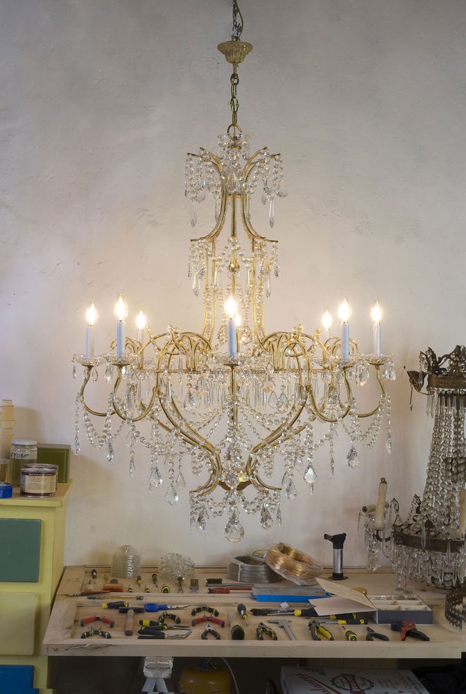 Vintage Chandelier in Golden Metal, 1980s - 2