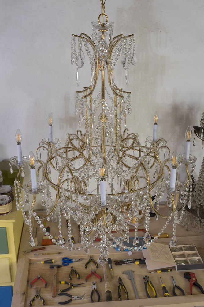 Vintage Chandelier in Golden Metal, 1980s - 4
