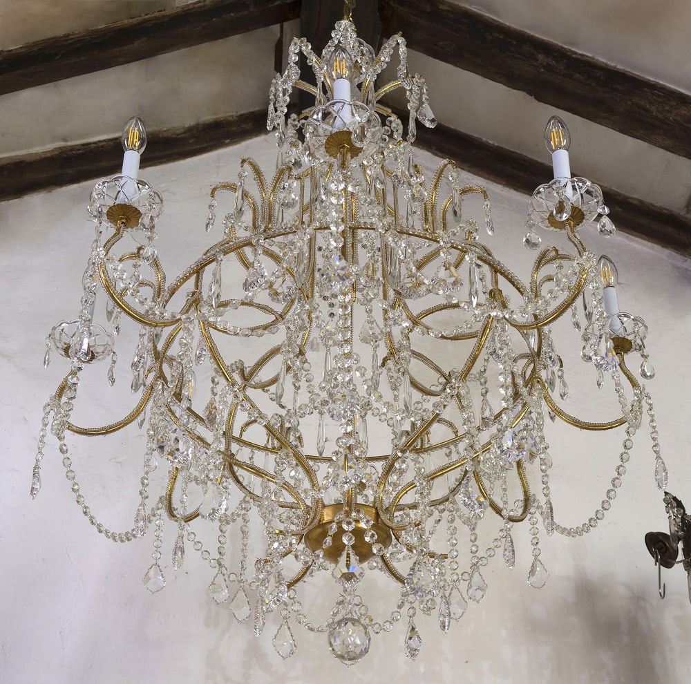 Vintage Chandelier in Golden Metal, 1980s - 7