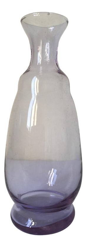 Postmodern Purple Murano Glass Bottle, Italy, 1960s: This is a charming and elegant piece hand made in Murano, Venice, Italy in 1960. The blown glass has a vibrant color, the purple. This is a piece that will be part of ypur collection, or can be put