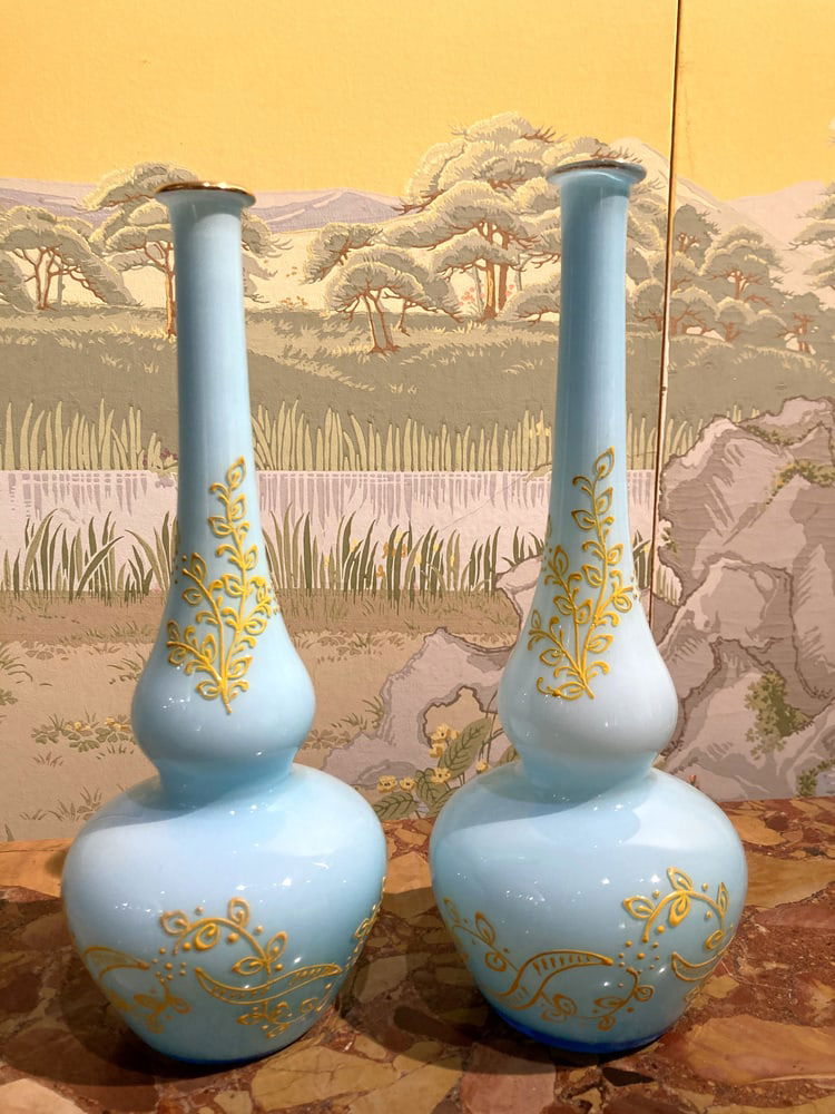 Murano Glass Opaline Soliflower Vases, Set of 2 - 2