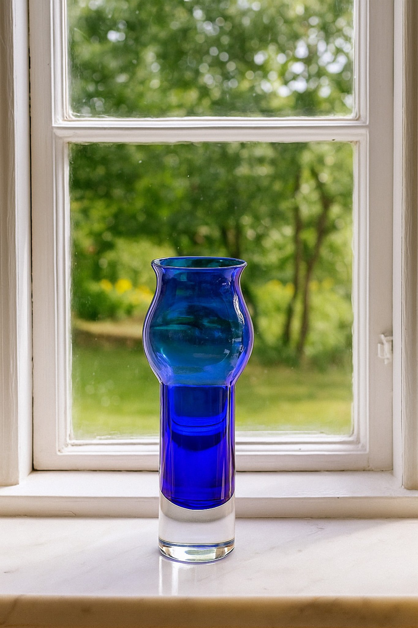 Cobalt Blue Glass Vase from Borgström Åseda, Sweden - 4