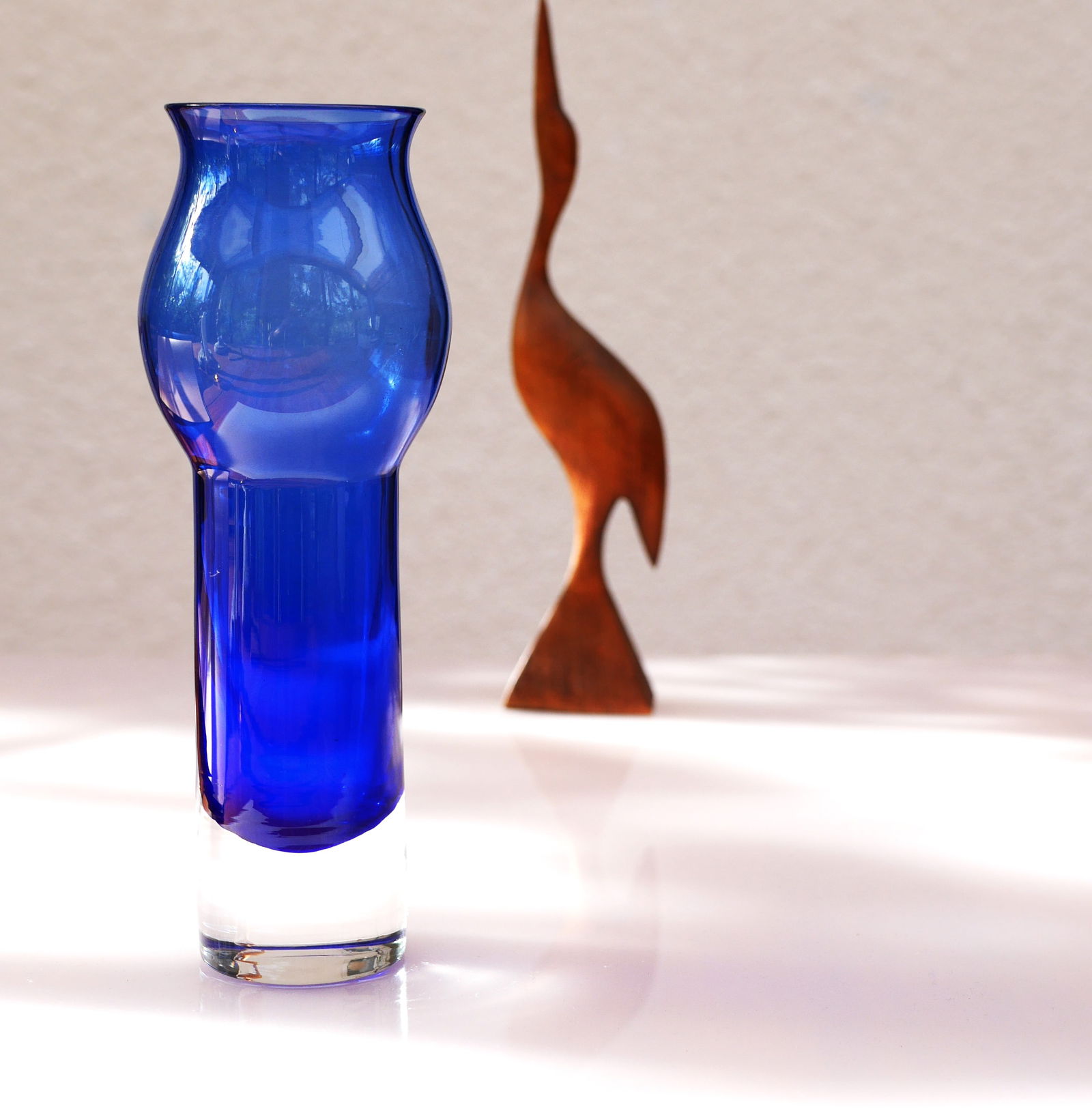 Cobalt Blue Glass Vase from Borgström Åseda, Sweden - 6