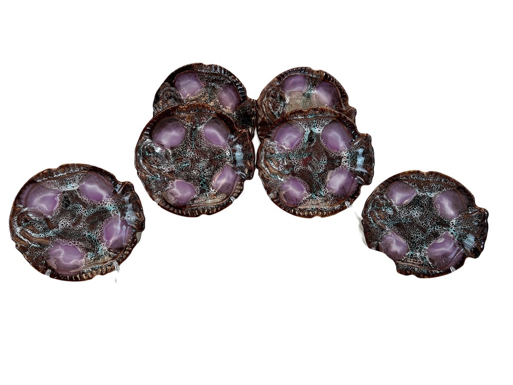 Fish Plates and Serving Dish from Vallauris, Set of 7 - 2