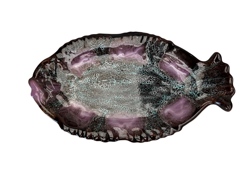 Fish Plates and Serving Dish from Vallauris, Set of 7 - 5