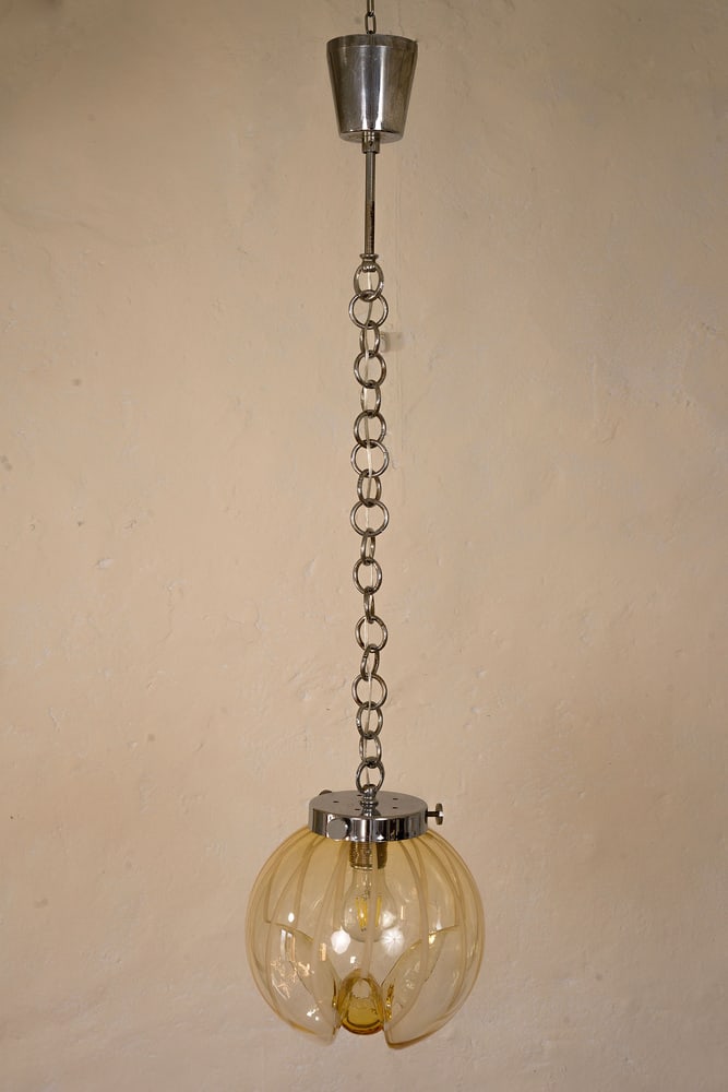 Pendant Light With Murano Blown Glass Globe, Italy - 6