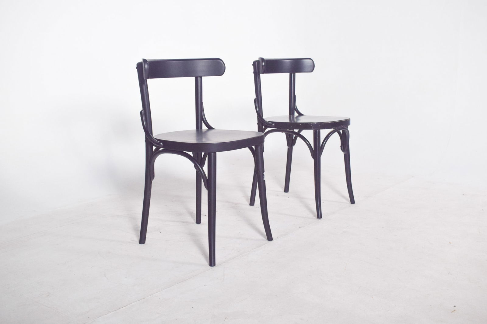 Vintage Black Lacquered Chair, 1950 - 5