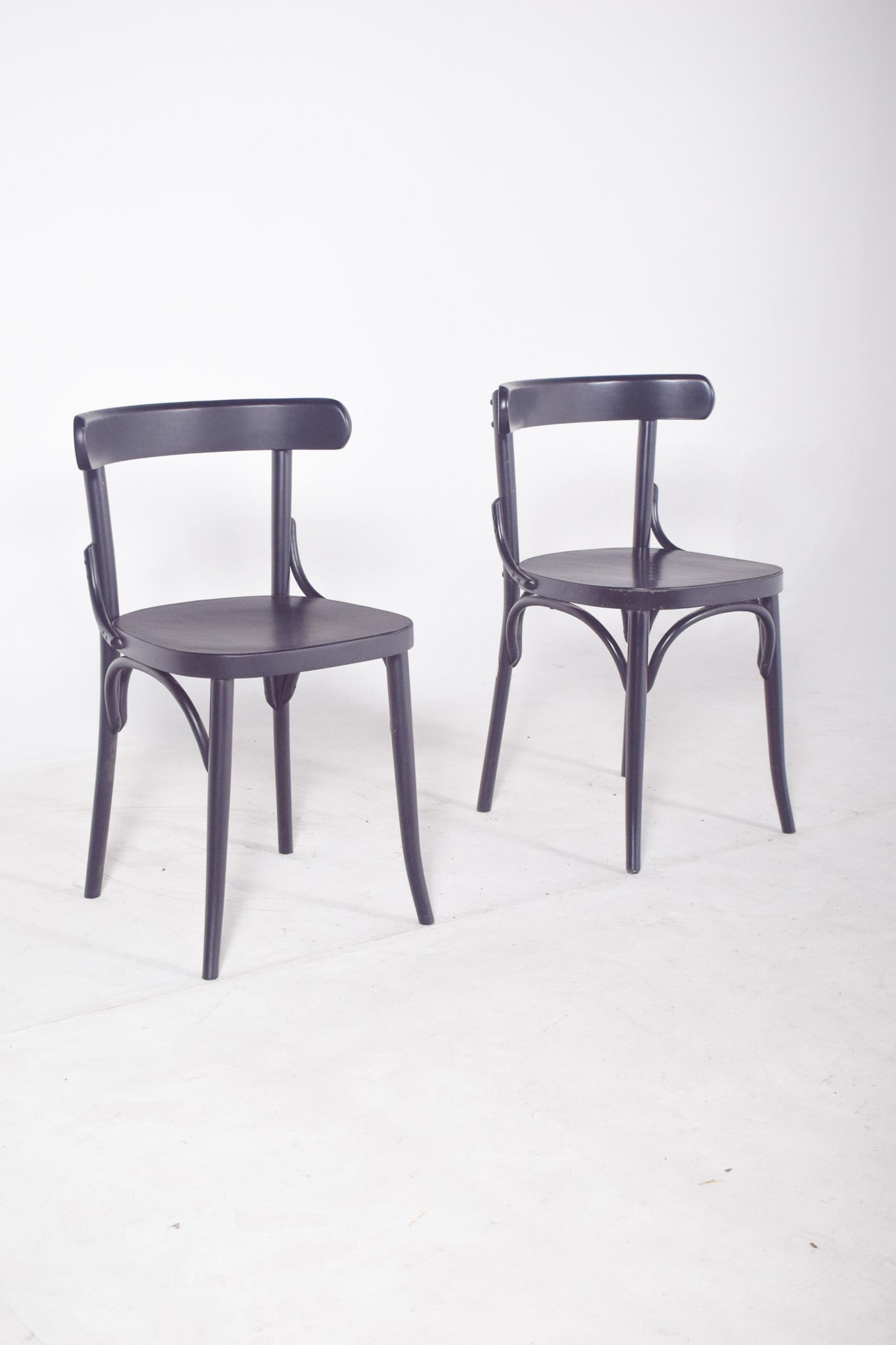 Vintage Black Lacquered Chair, 1950 - 8