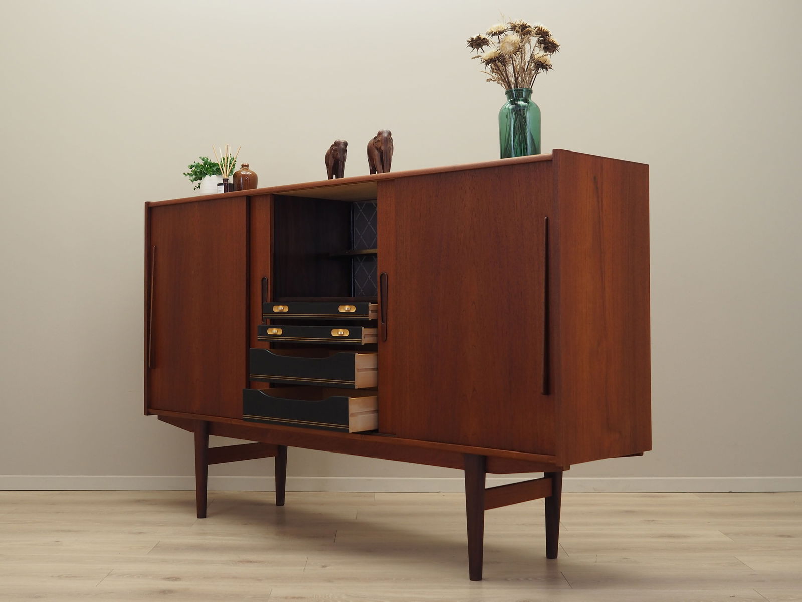 Vintage Danish Teak Highboard, 1960s - 5