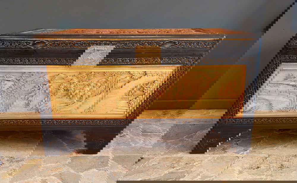 Chinese Inlaid Wooden Case Trunk, 1960s - 2