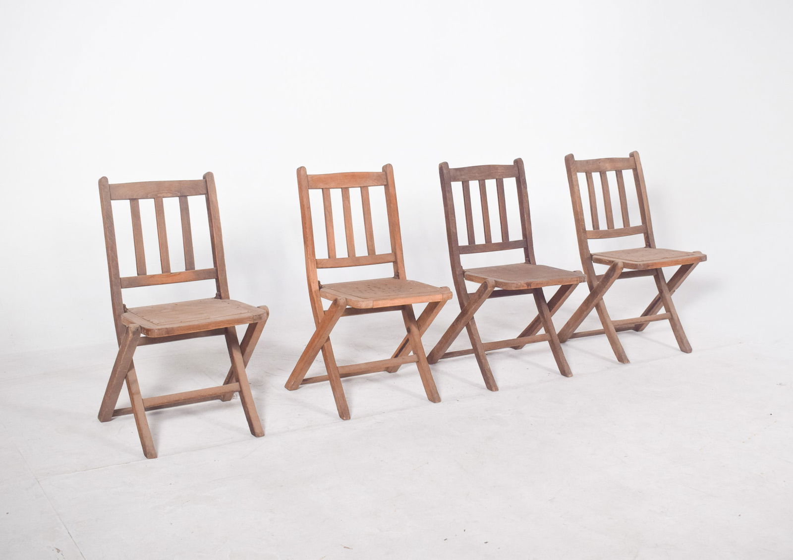 Wooden Folding Chairs, 1950, Set of 4 - 3