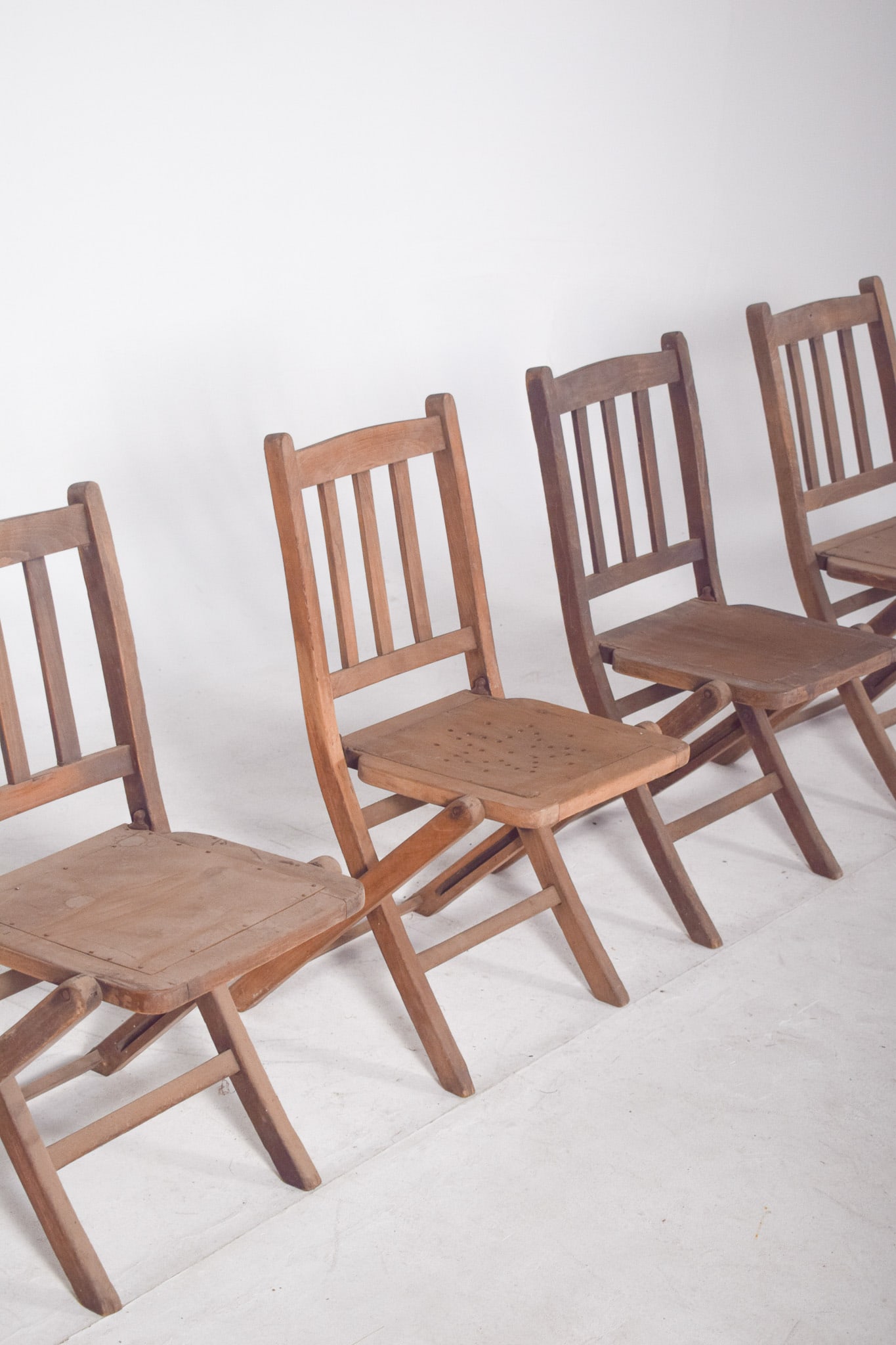 Wooden Folding Chairs, 1950, Set of 4 - 4