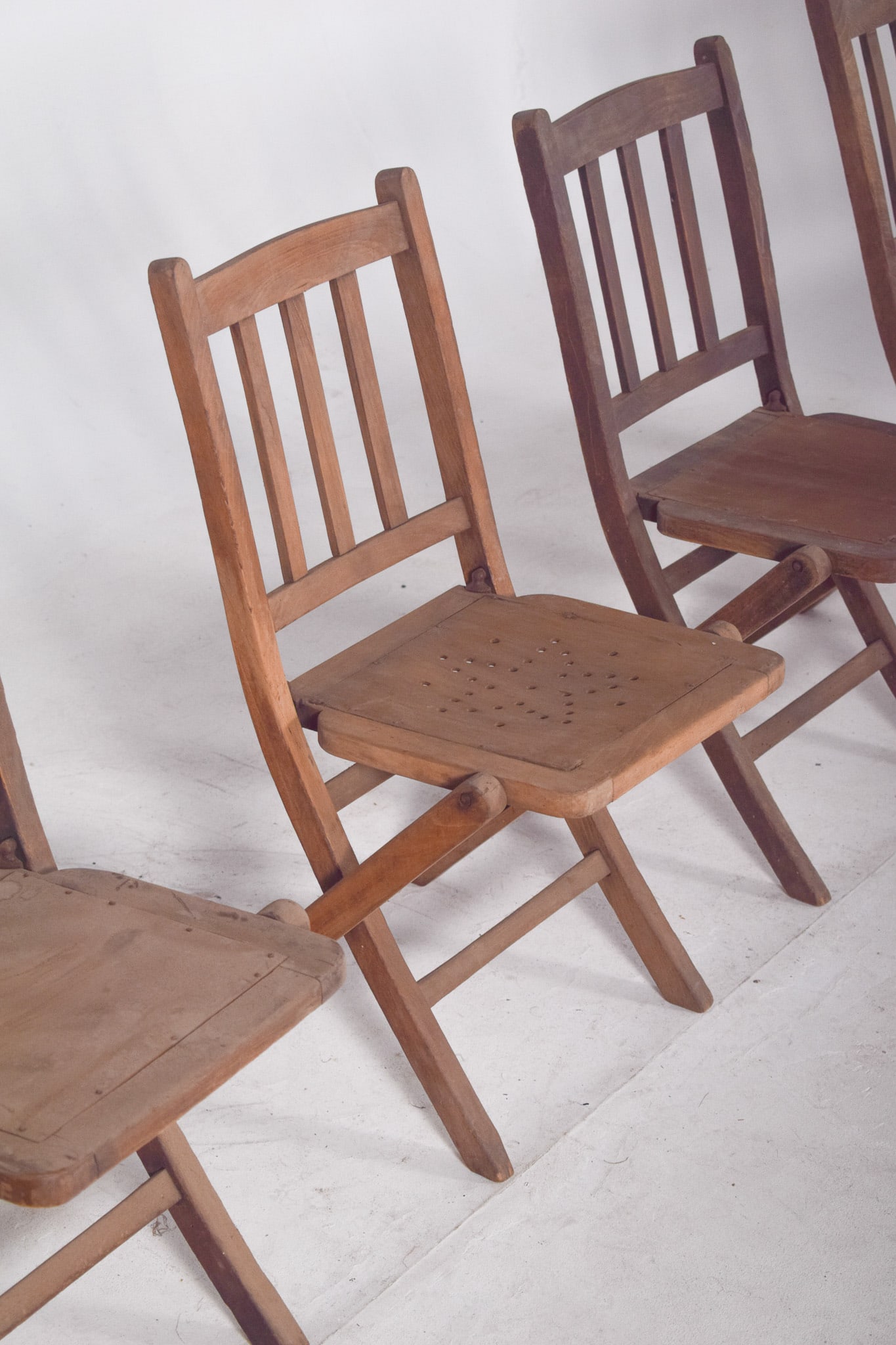Wooden Folding Chairs, 1950, Set of 4 - 5