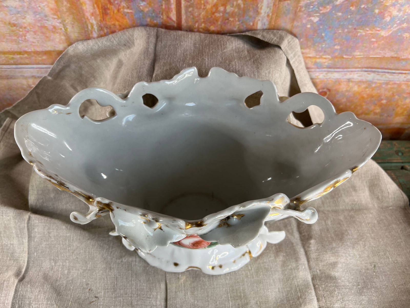 Large Antique Slip Groom Vase - 10