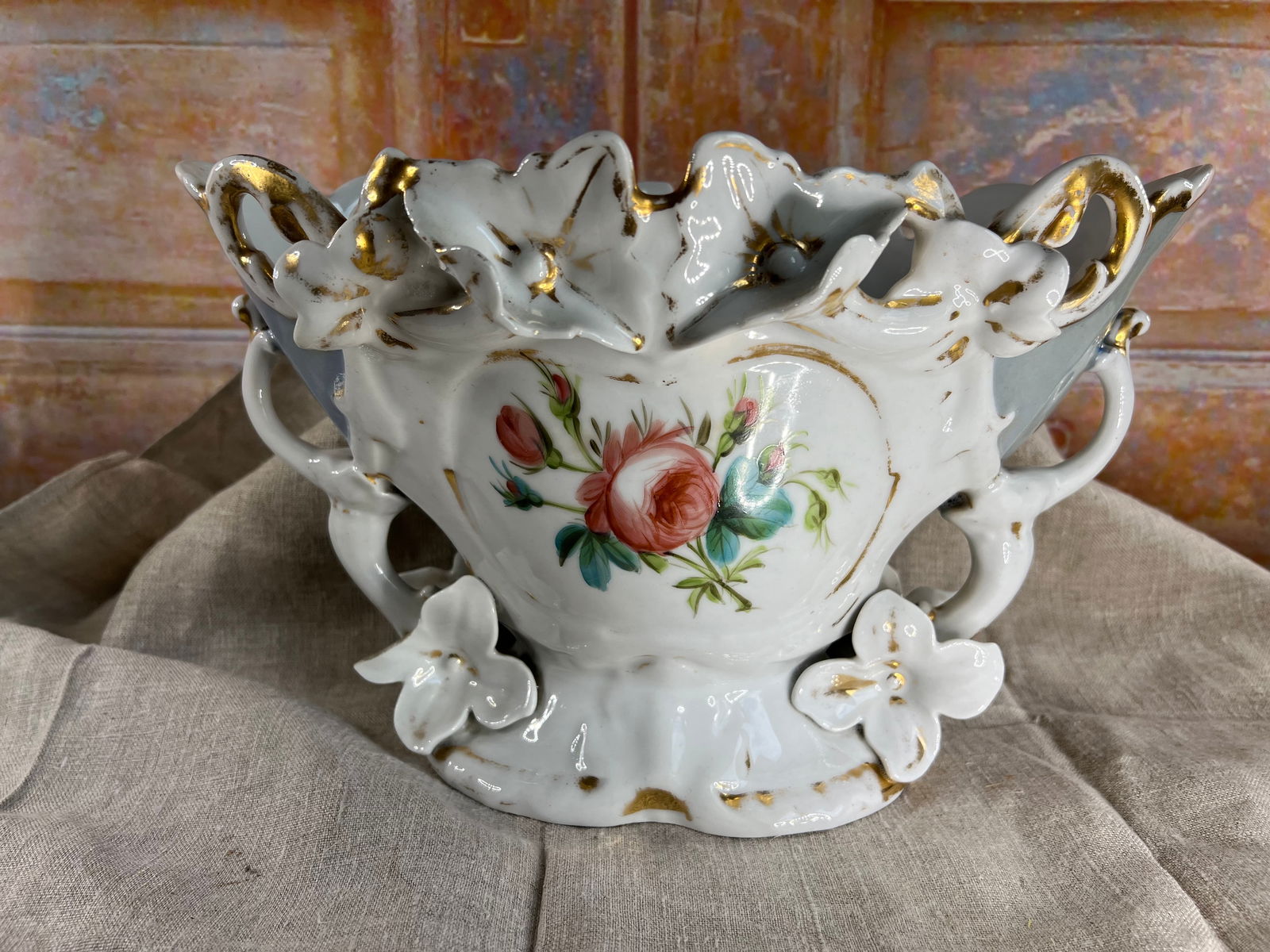 Large Antique Slip Groom Vase - 2