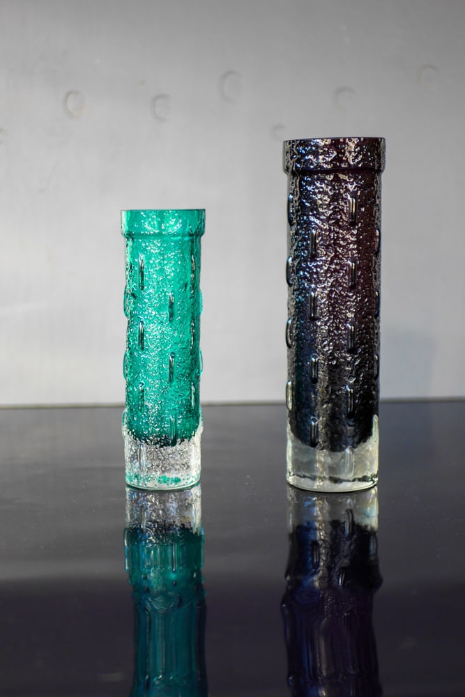 Glass Vases by Aladin for Riihimäen Lasi, Set of 2 - 3