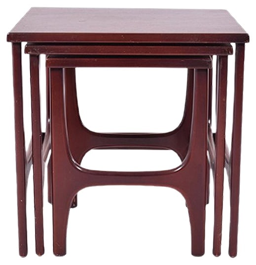 Mid-Century Danish Teak Nesting Tables, 1960s, Set of 3: This set was produced in England. Country of Manufacture: United Kingdom Design Period: 1960 to 1969 Production Period: 1960 to 1969 Restoration and Damage Details: Light wear consistent with age and