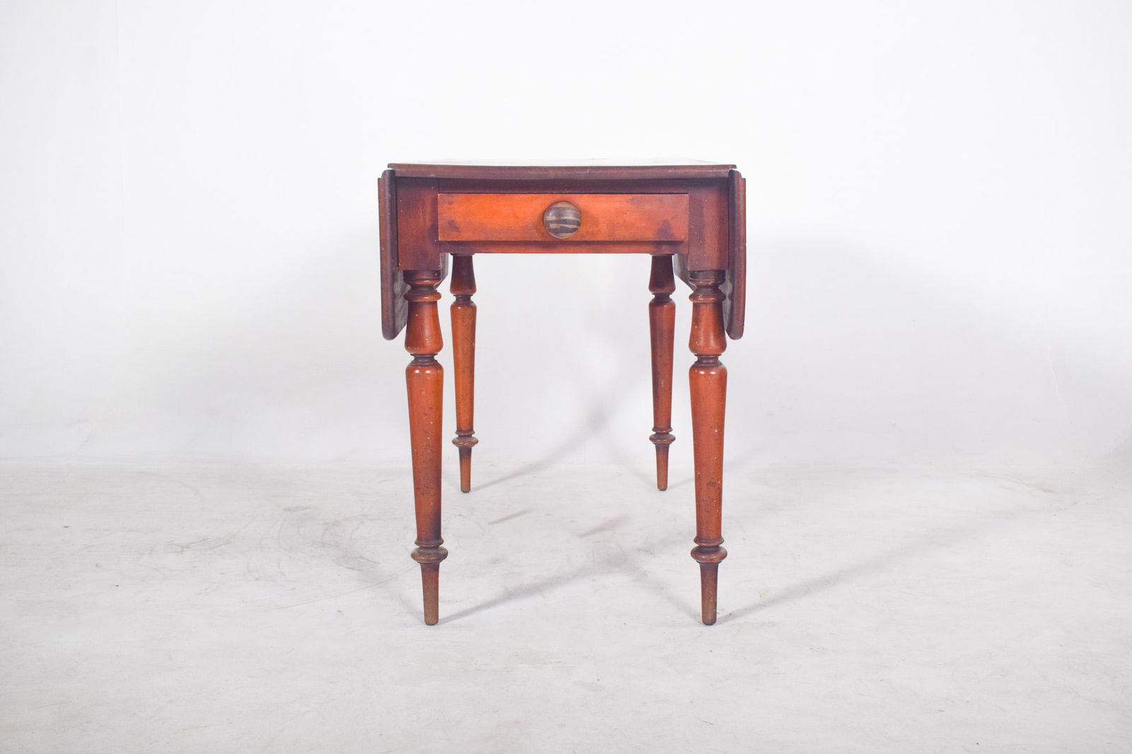 Antique Portuguese Flip Flap Table with Drawer, 1800s - 2