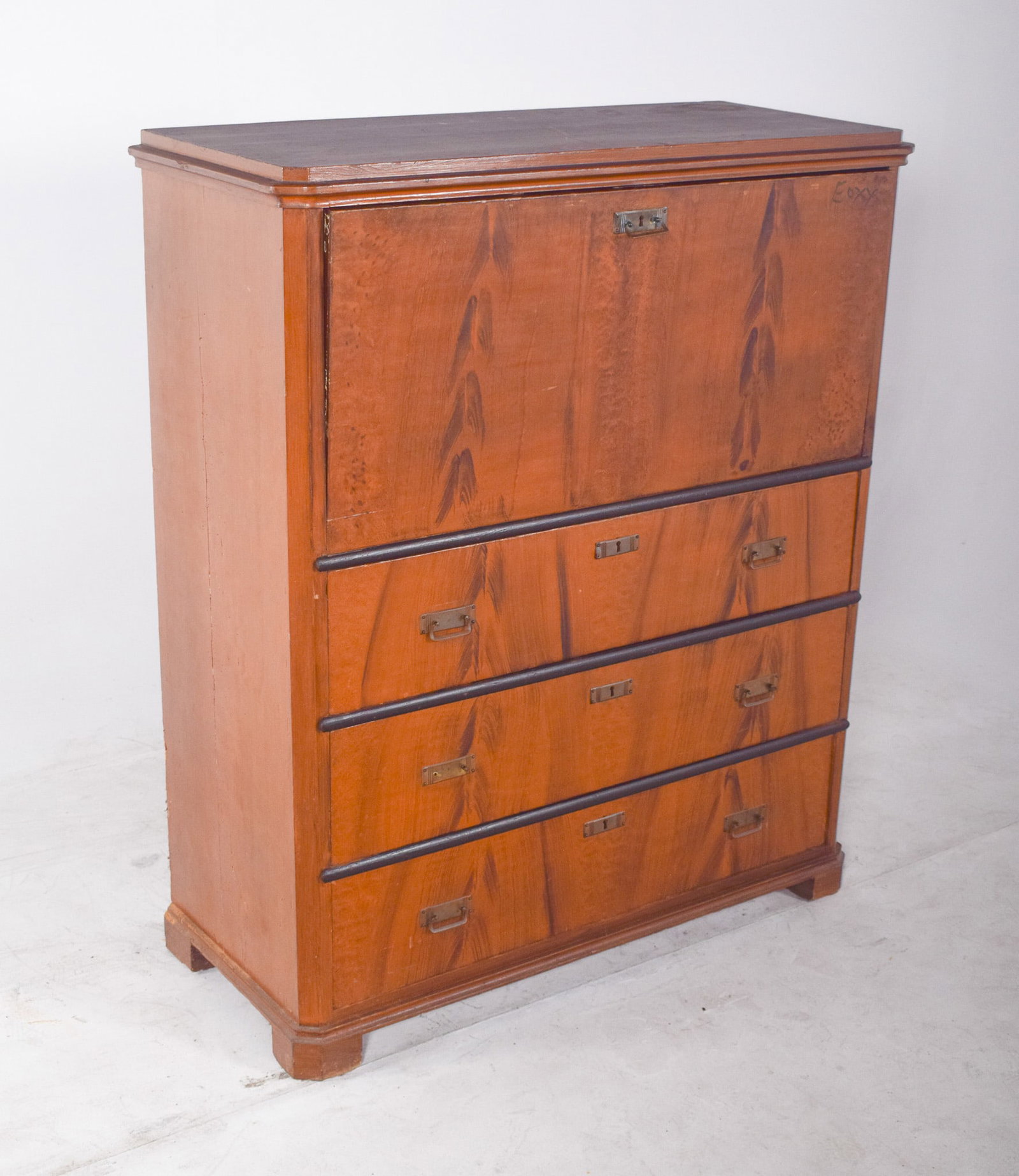 Vintage Abattant Cabinet with Three Drawers, 1920s - 13