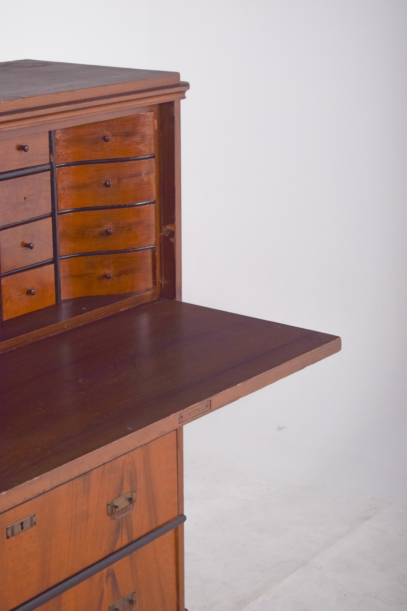 Vintage Abattant Cabinet with Three Drawers, 1920s - 3