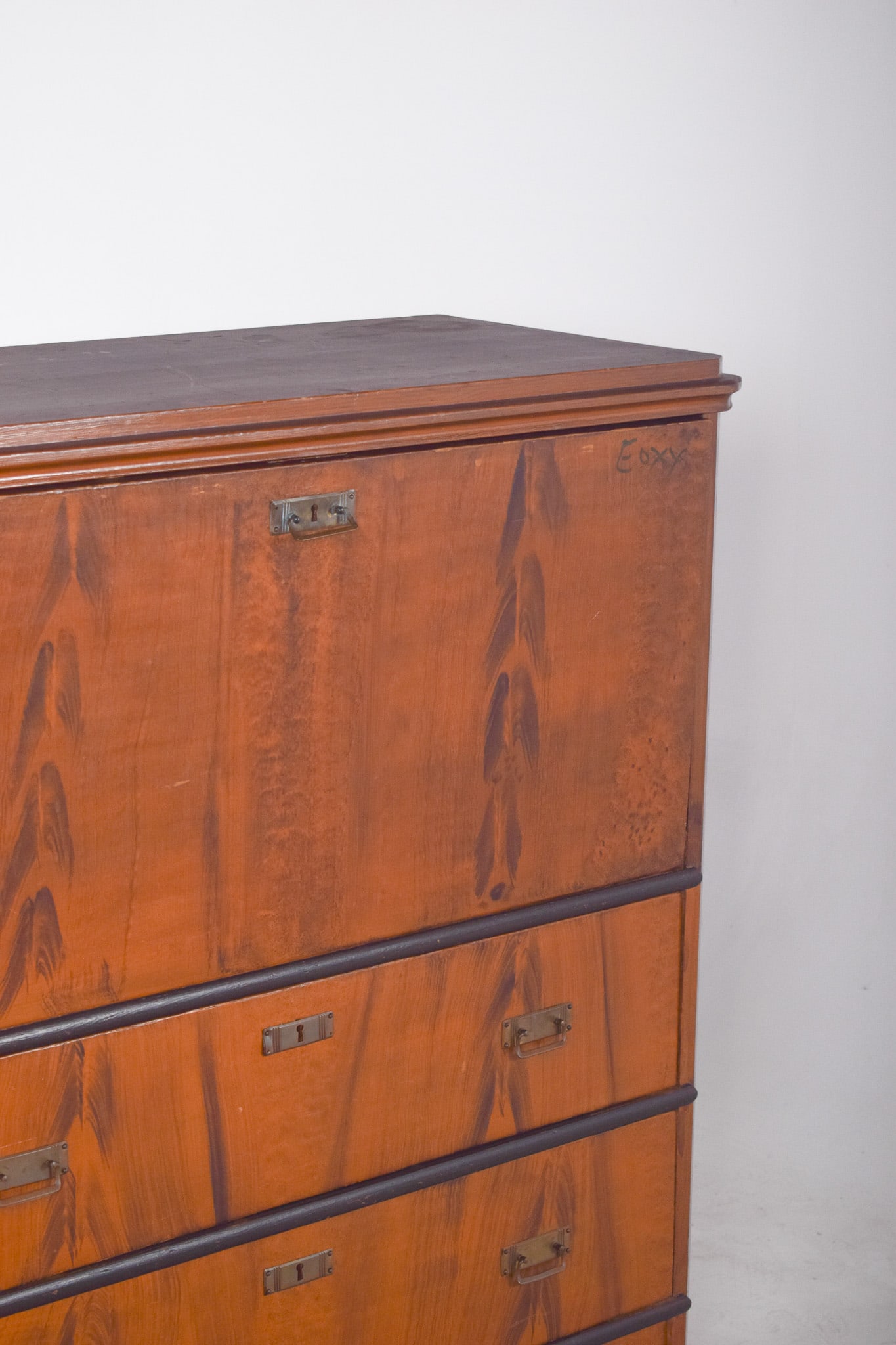 Vintage Abattant Cabinet with Three Drawers, 1920s - 5