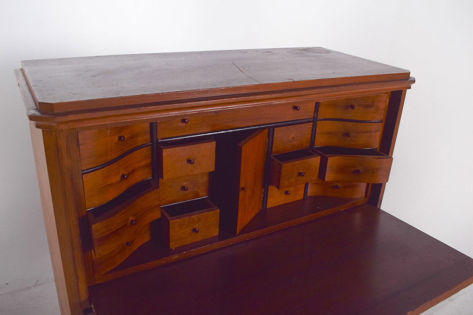 Vintage Abattant Cabinet with Three Drawers, 1920s - 6