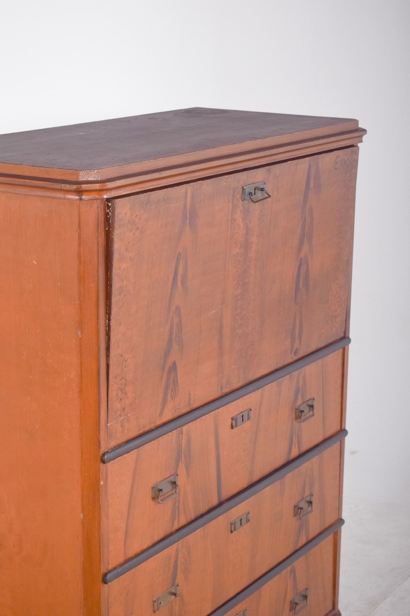 Vintage Abattant Cabinet with Three Drawers, 1920s - 7