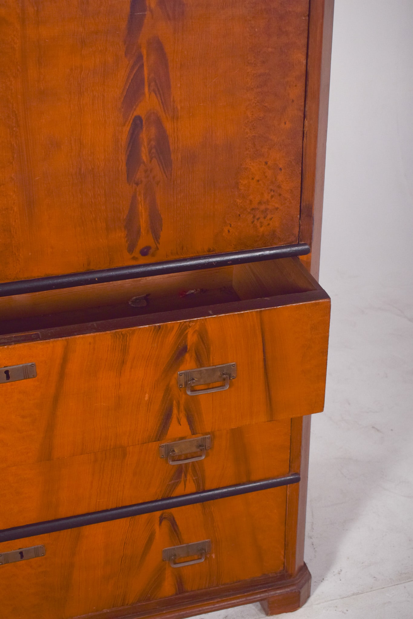 Vintage Abattant Cabinet with Three Drawers, 1920s - 8