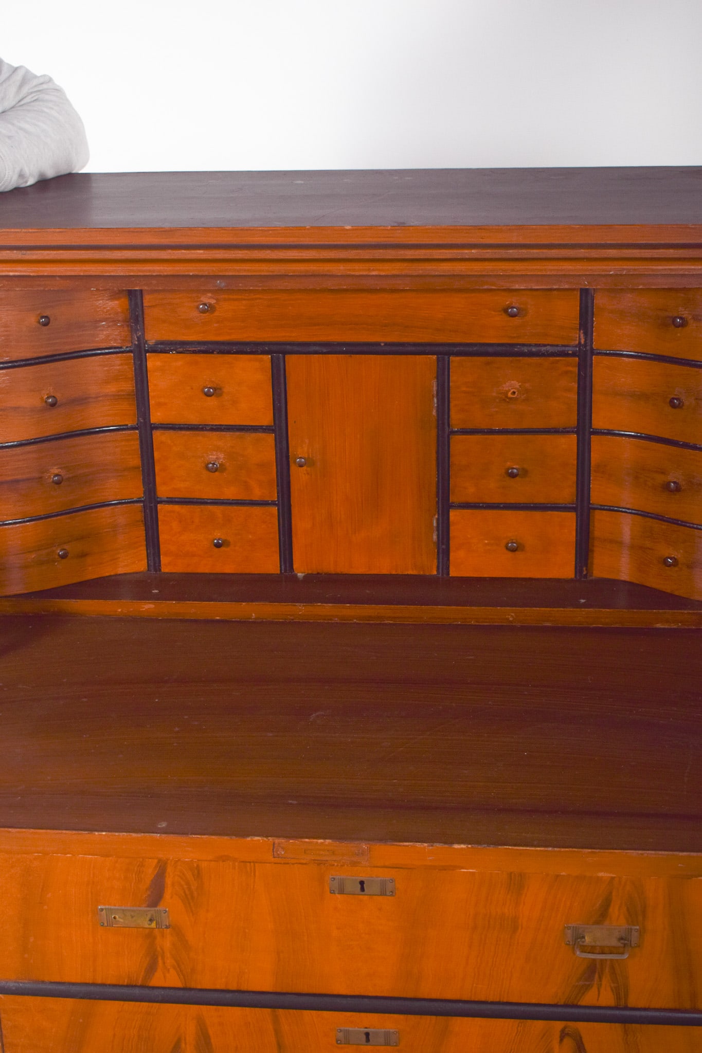 Vintage Abattant Cabinet with Three Drawers, 1920s - 9