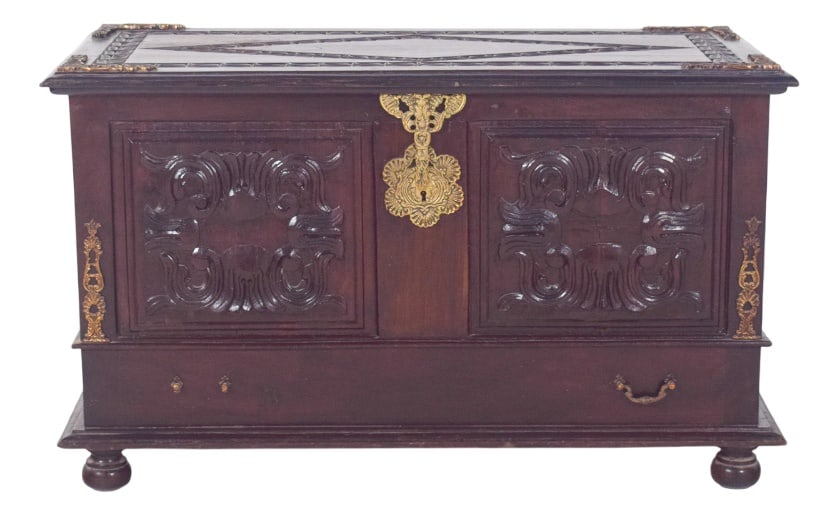 Antique Portuguese Carved Wooden Chest, 1890s (1 of 13)