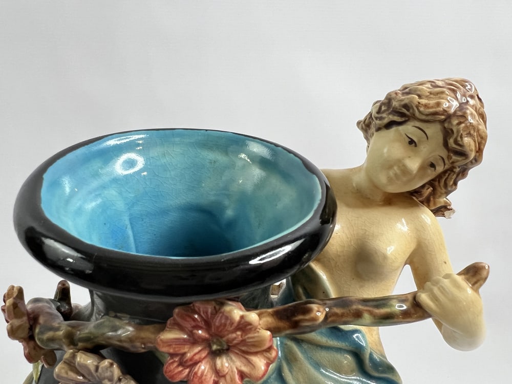 Barbotine Vase with Female Figure from GL Lorraine - 3