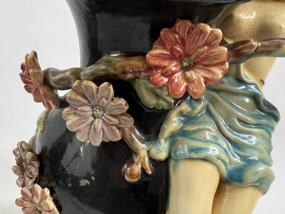 Barbotine Vase with Female Figure from GL Lorraine - 4