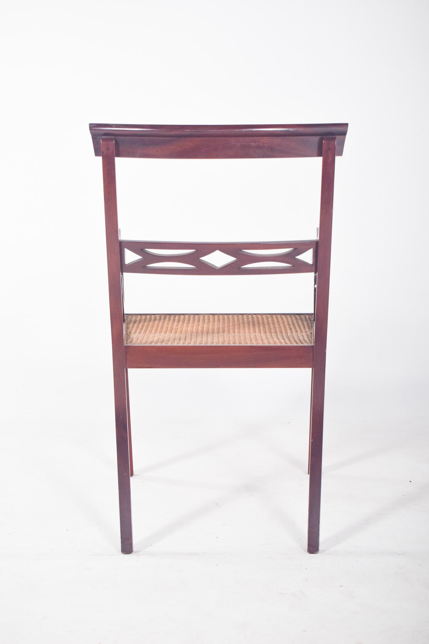 English Mahogany Armchair with Straw Seat, 1890s - 4