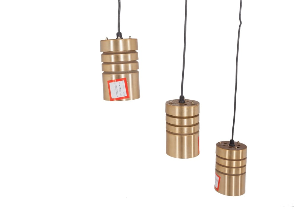 Vintage Pendant Lamps, Set of 3: This set of 3 metal pendant lamps was produced in Denmark. Country of Manufacture: Denmark Design Period: 1950 to 1959 Production Period: 1950 to 1959 Restoration and Damage Details: Light wear