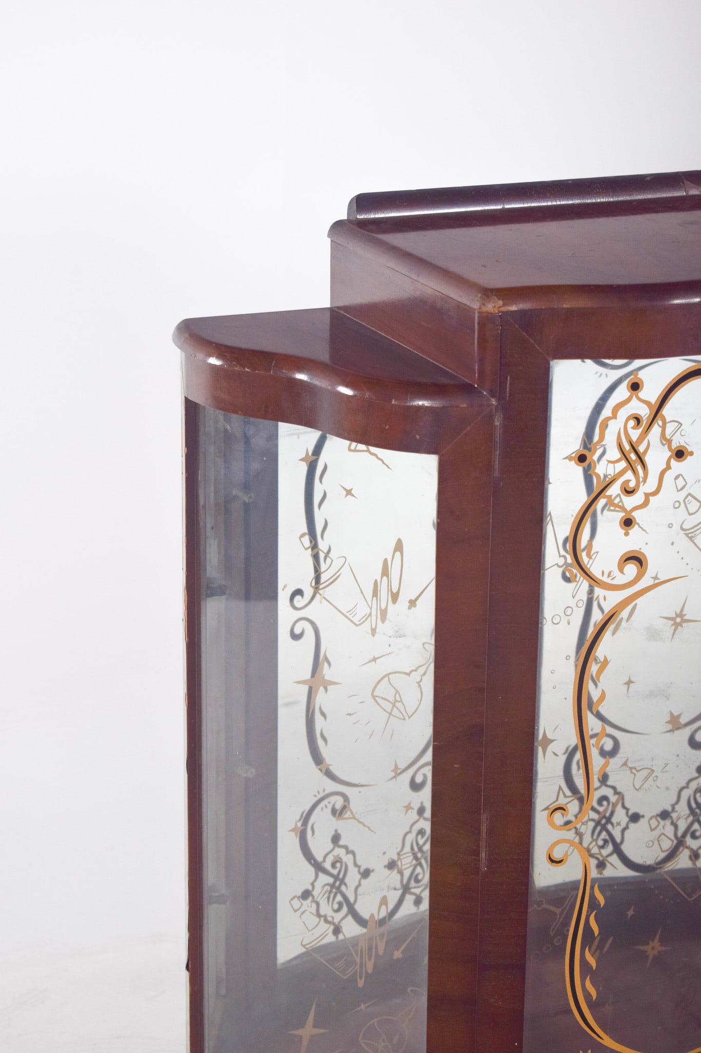 Portuguese Showcase Cabinet with Gold-Plated Glass - 3
