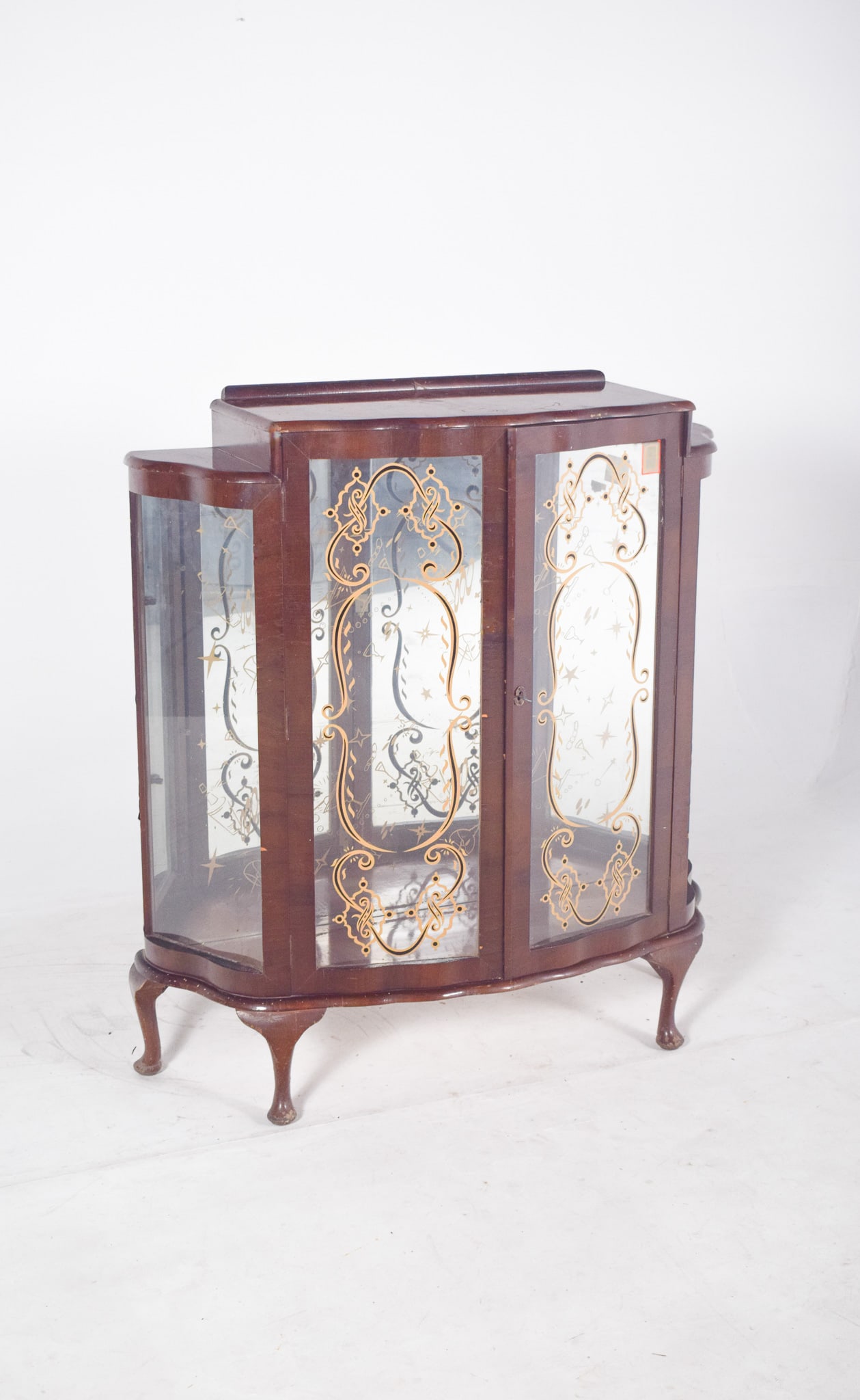 Portuguese Showcase Cabinet with Gold-Plated Glass - 6