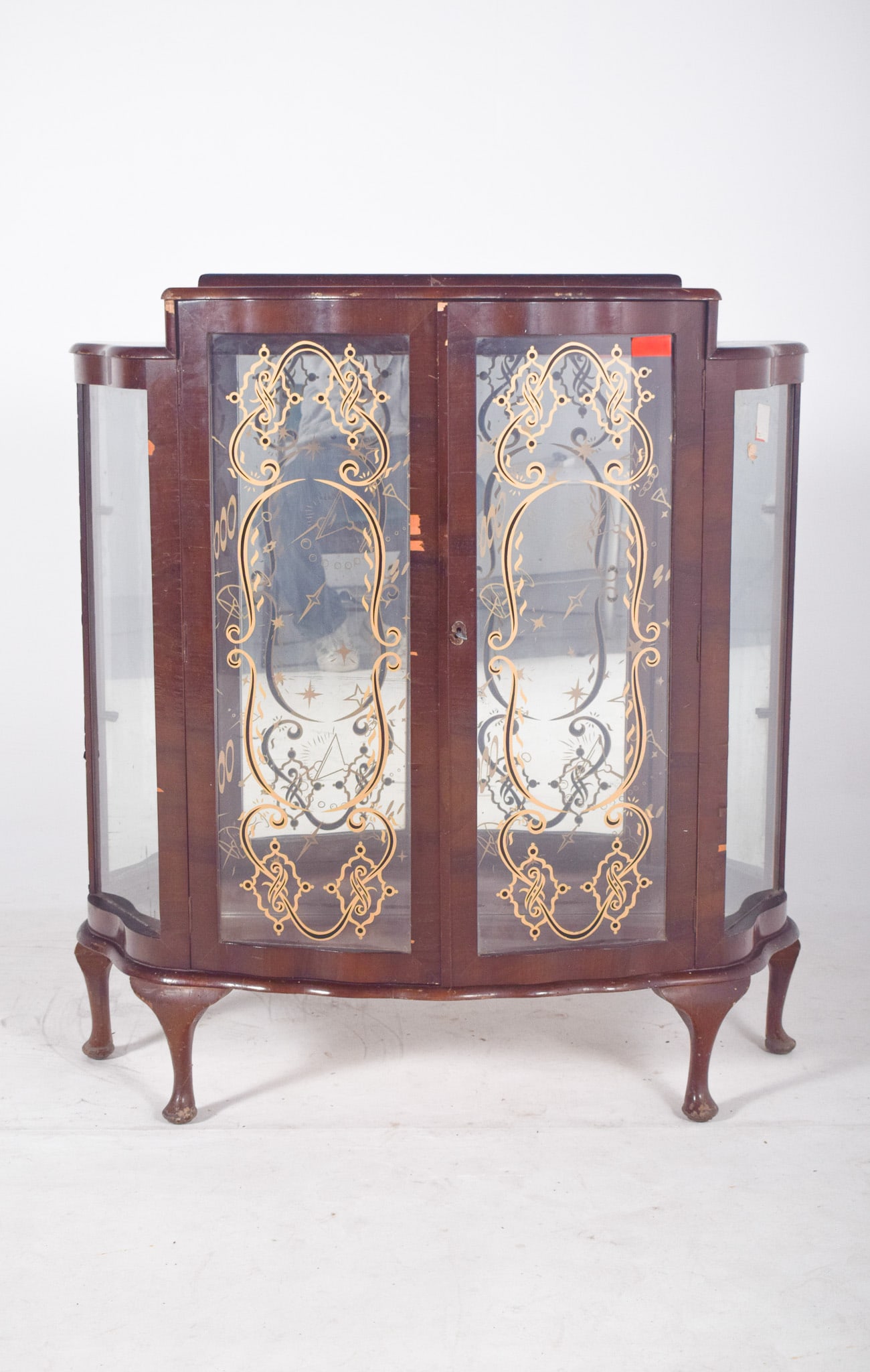 Portuguese Showcase Cabinet with Gold-Plated Glass - 7