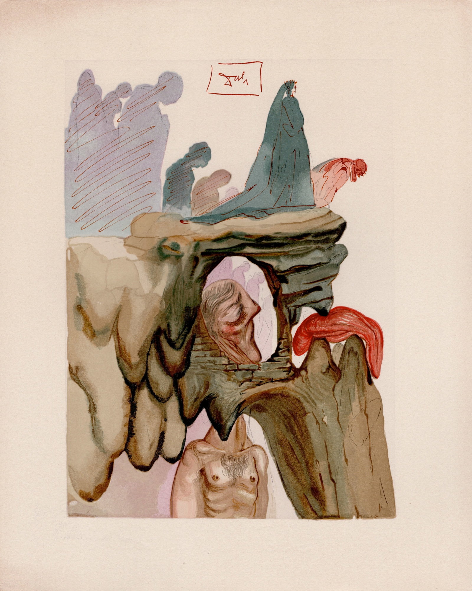 Salvador Dali, The Barraters, 1964, Original Woodcut - 7