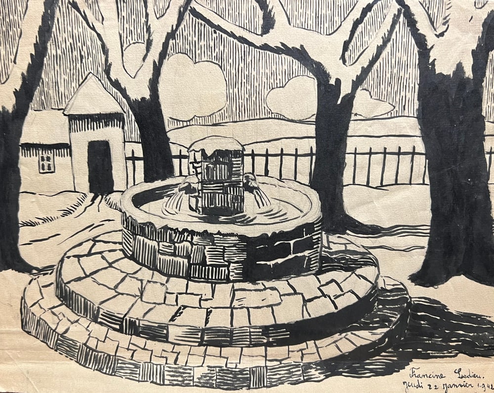 Francine Ledieu, Saint Valery, Winter, 1942, Ink - 3