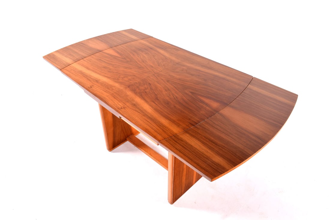 Small Art Deco Walnut Dining Table, 1920s - 7