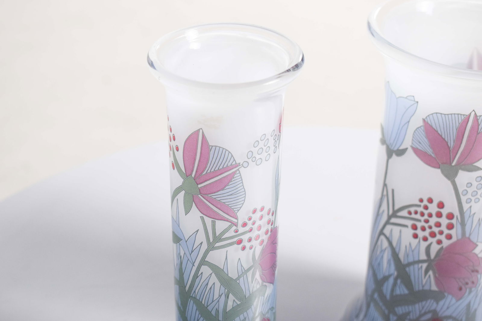 Painted Glass Jars by W. Bauer, Germany, 1930, Set of 2 - 2