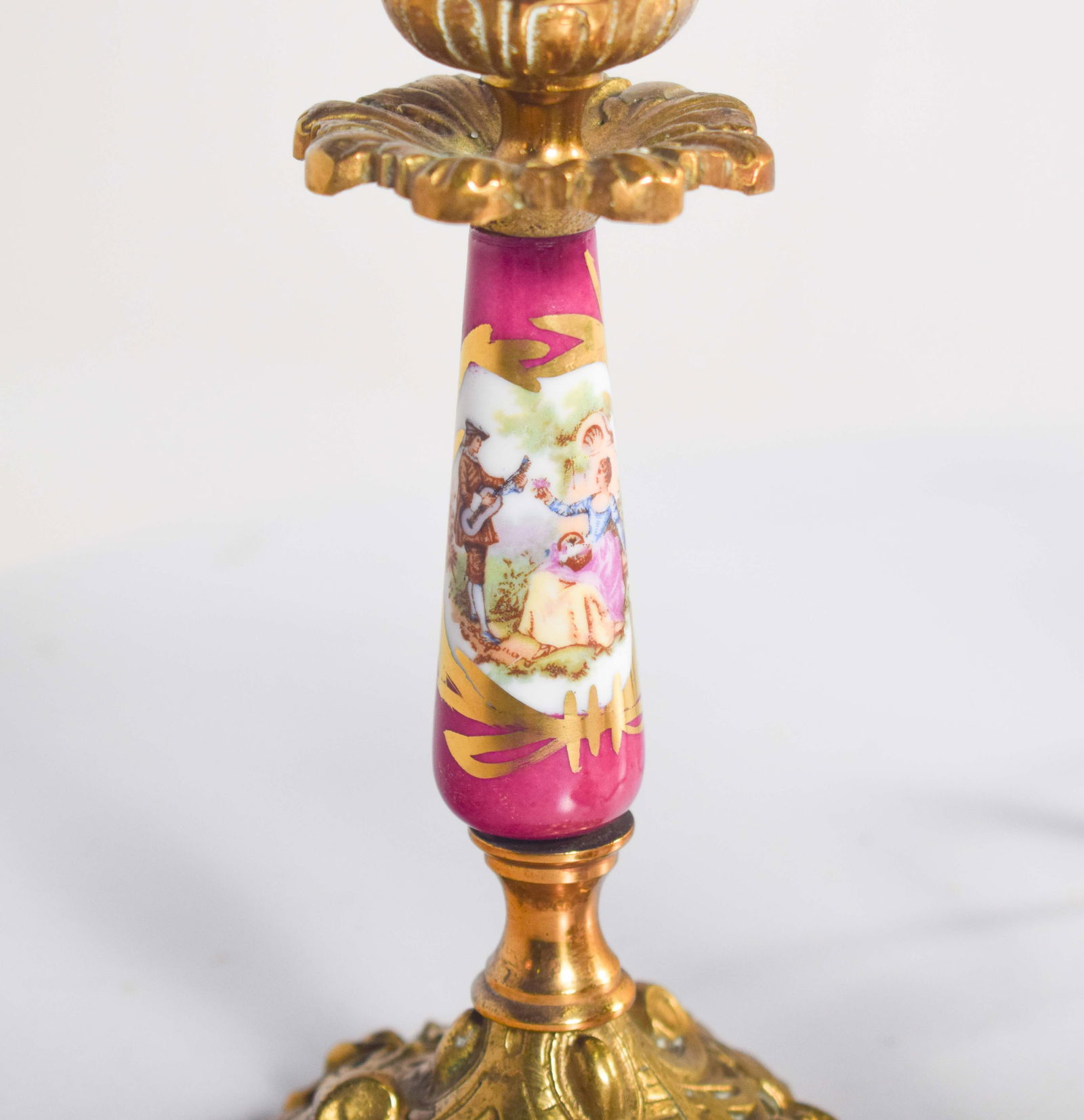 Table Lamp and Candleholders in and Metal, Set of 3 - 2