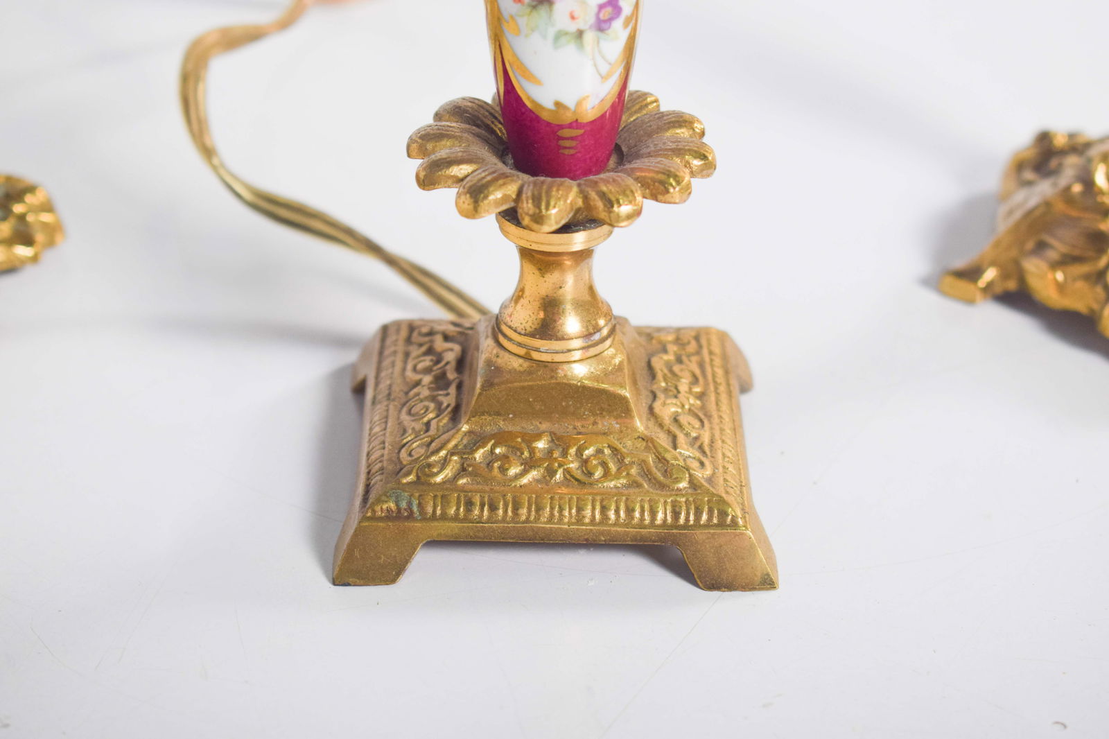 Table Lamp and Candleholders in and Metal, Set of 3 - 3