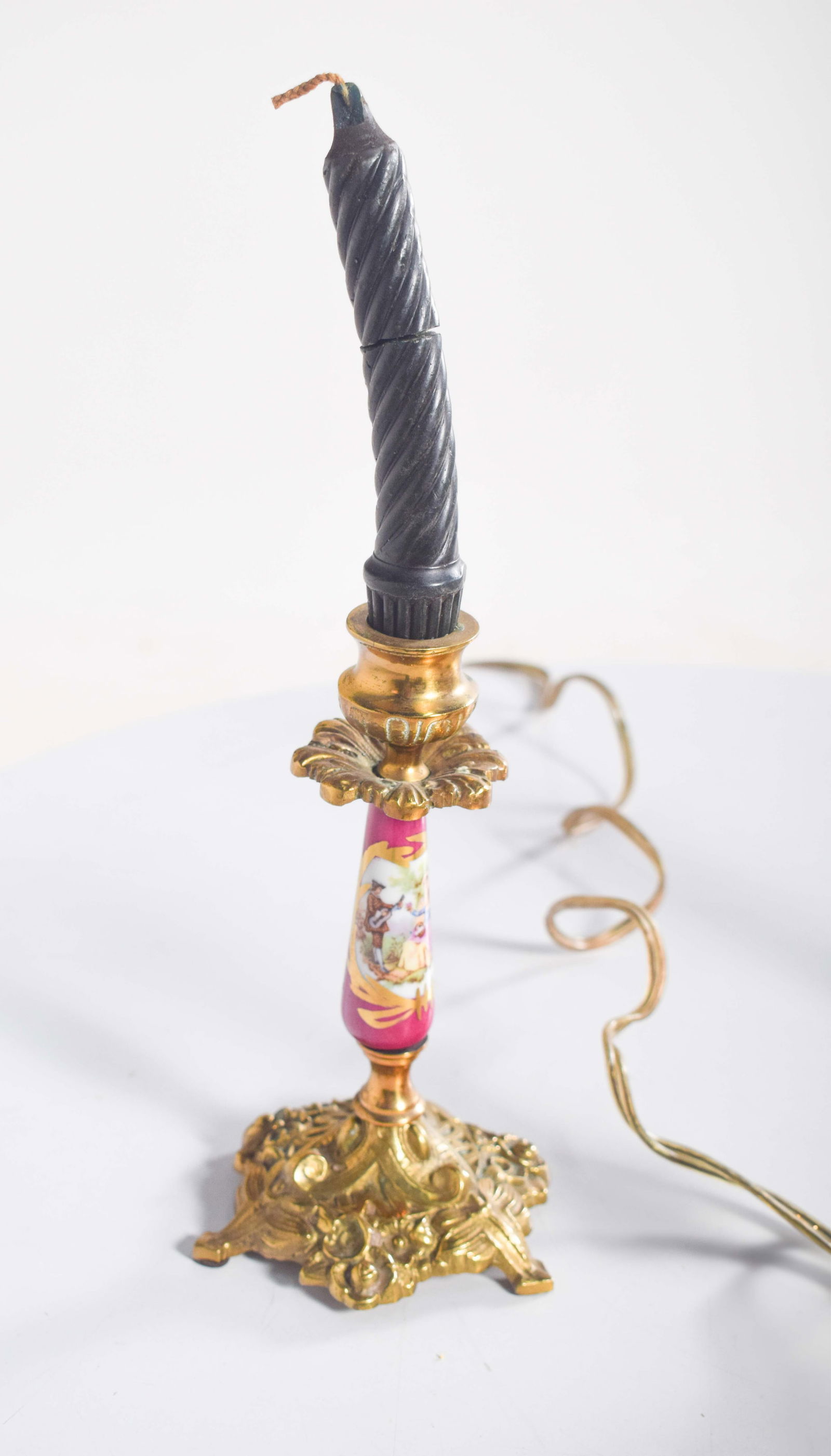 Table Lamp and Candleholders in and Metal, Set of 3 - 4