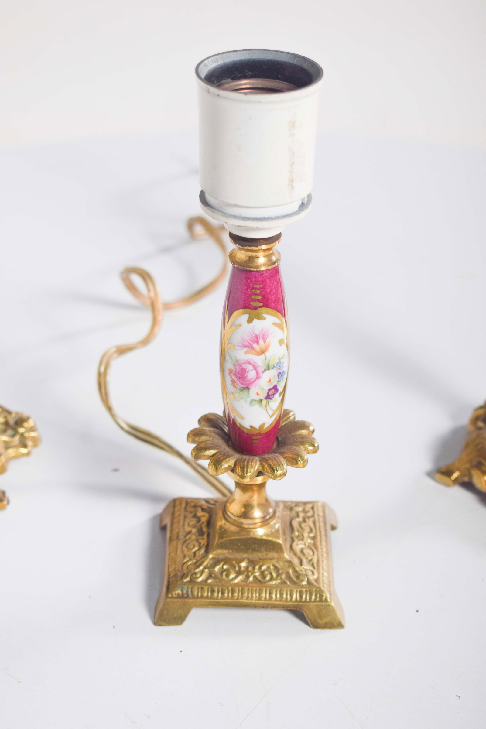 Table Lamp and Candleholders in and Metal, Set of 3 - 8