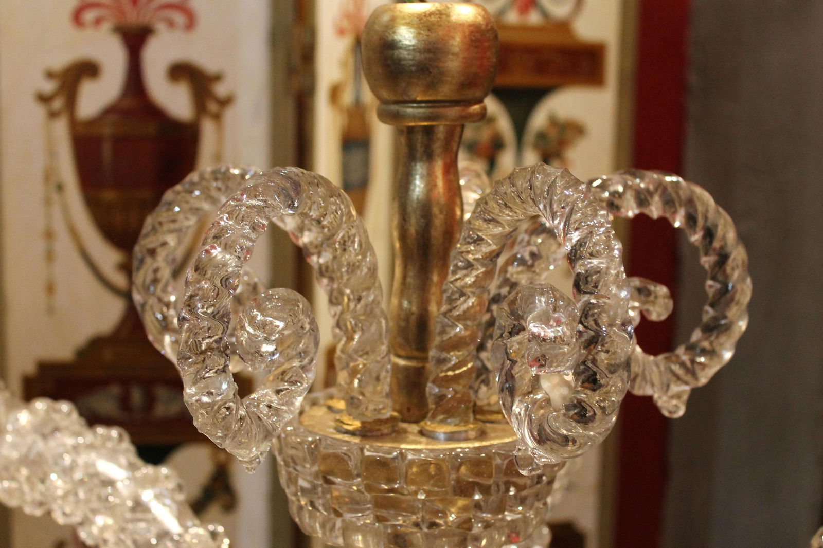 Murano Transparent Glass 2-Tier 5-Light Chandelier - 3