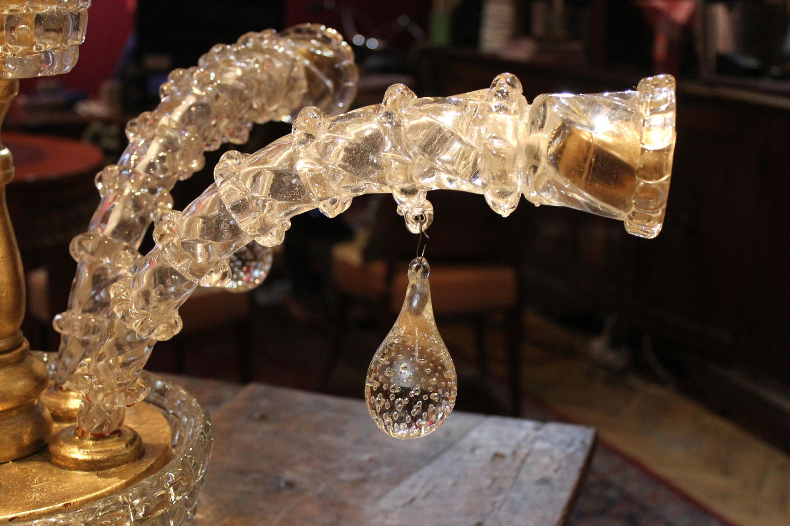 Murano Transparent Glass 2-Tier 5-Light Chandelier - 4