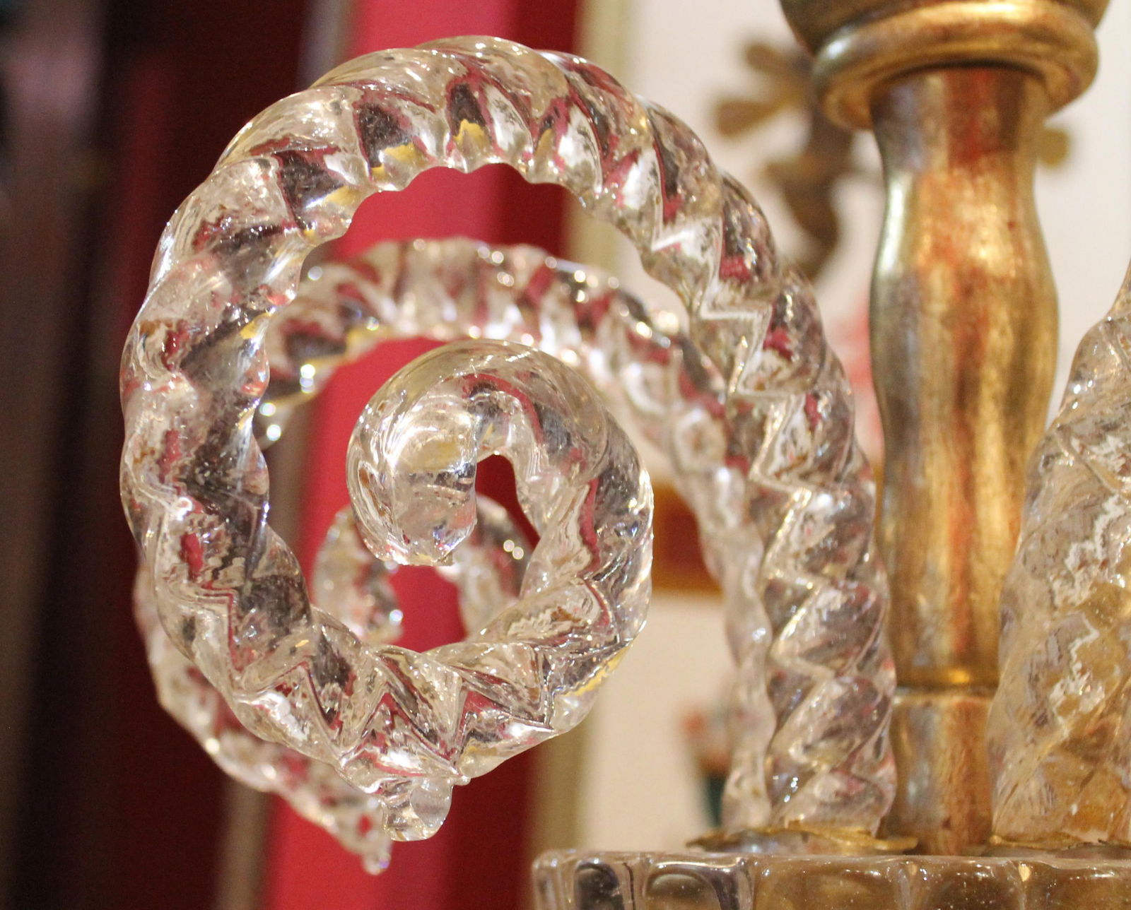 Murano Transparent Glass 2-Tier 5-Light Chandelier - 6