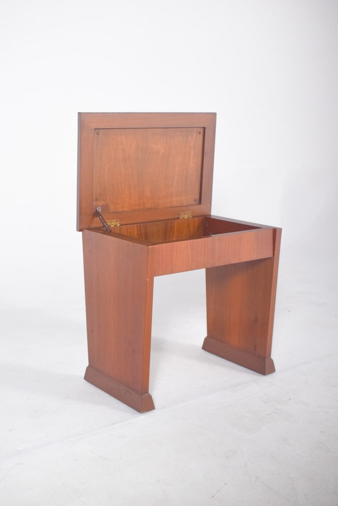 Mid-Century Wooden Piano Bench - 3